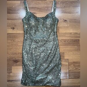 La Femme Gold Sequin Dress